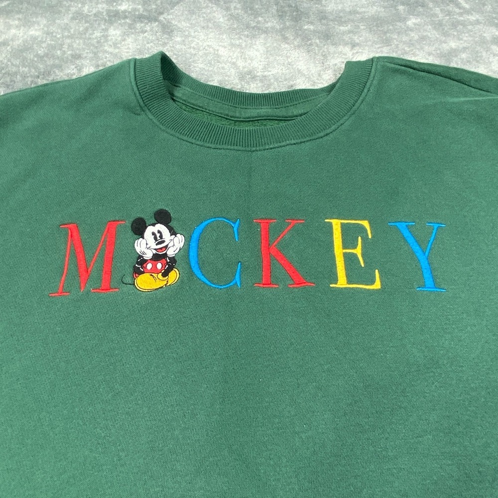 Hollister x Disney Mickey Mouse Pullover‎ Sweatshirt Sweater Small Green Fleece